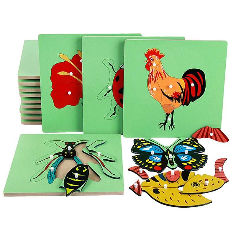 wooden animal puzzles for toddlers