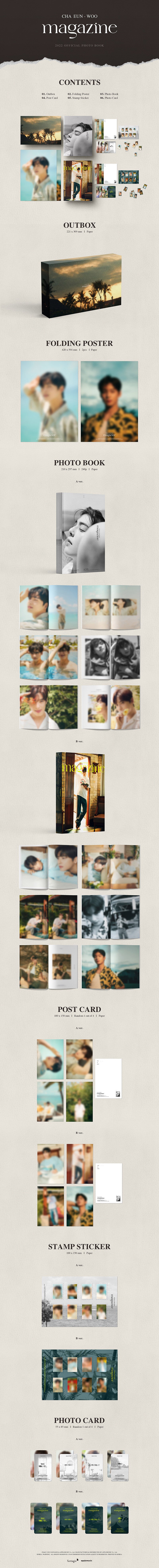 ASTRO - CHA EUN-WOO [MAGAZINE] 2022 OFFICIAL PHOTO BOOK 2-SET