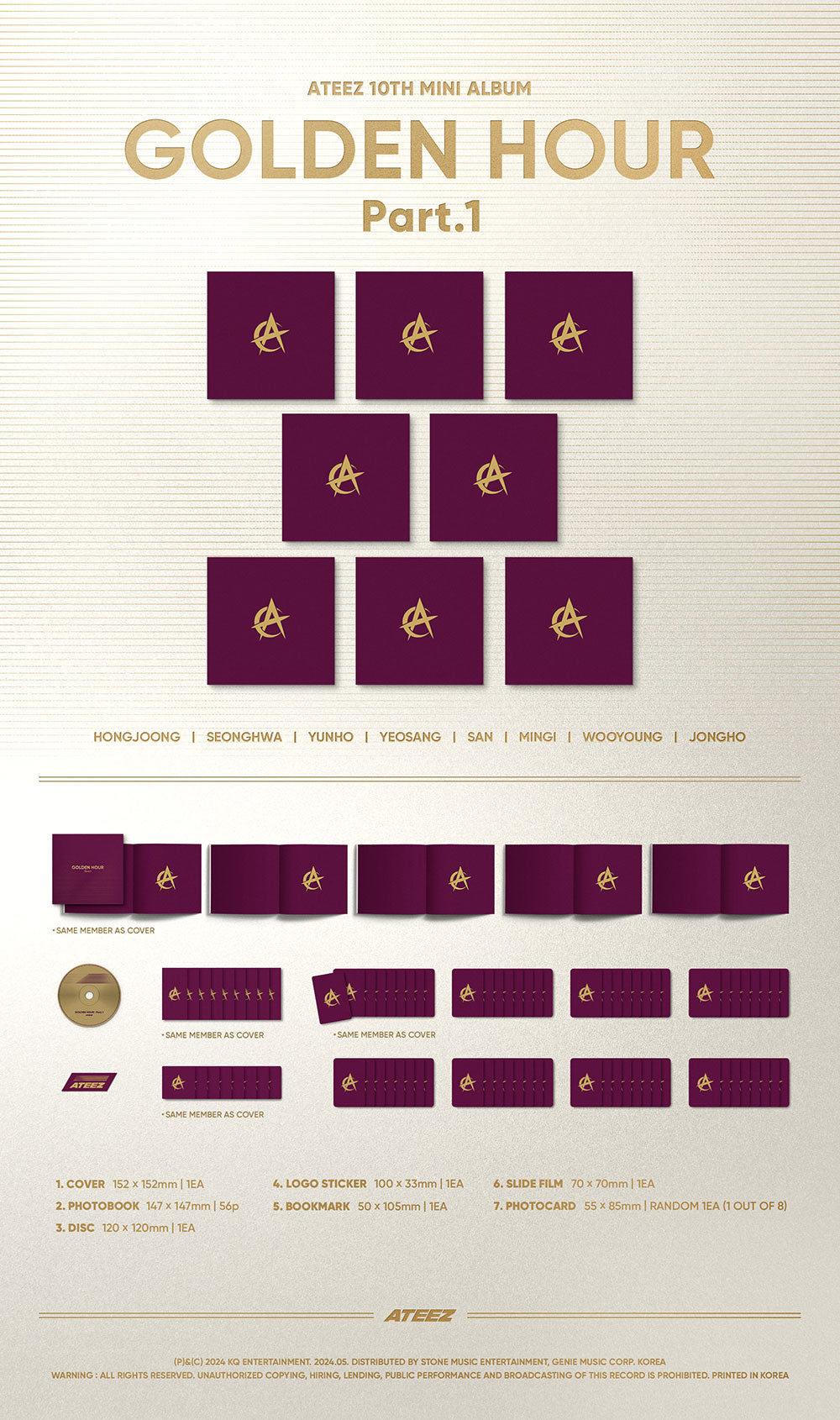 ATEEZ - GOLDEN HOUR : Part.1 (10th Mini Album) Albums