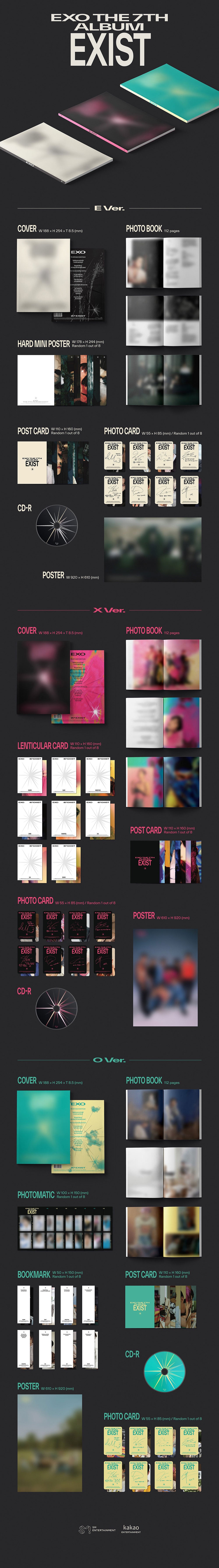 EXO - EXIST (7th Album) Photobook Ver. 3-SET