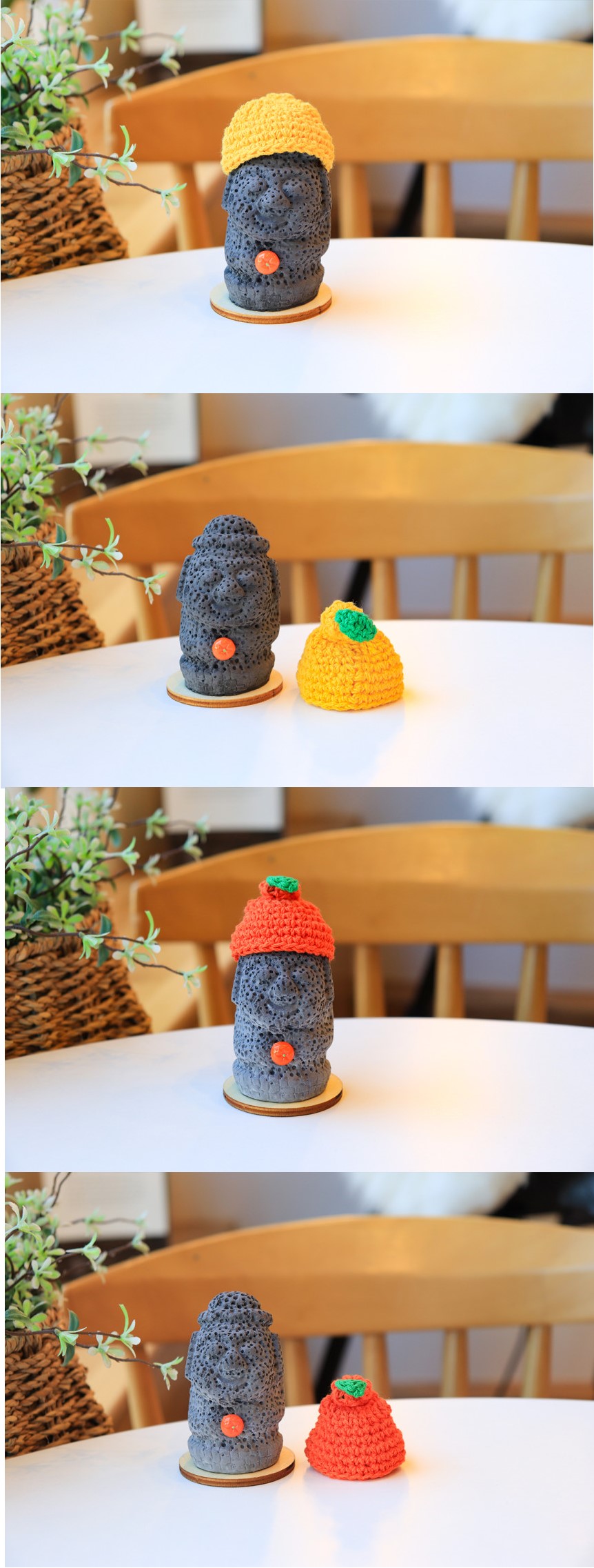 Jeju Knitting Hat Dolhareubang Gypsum Air Freshener