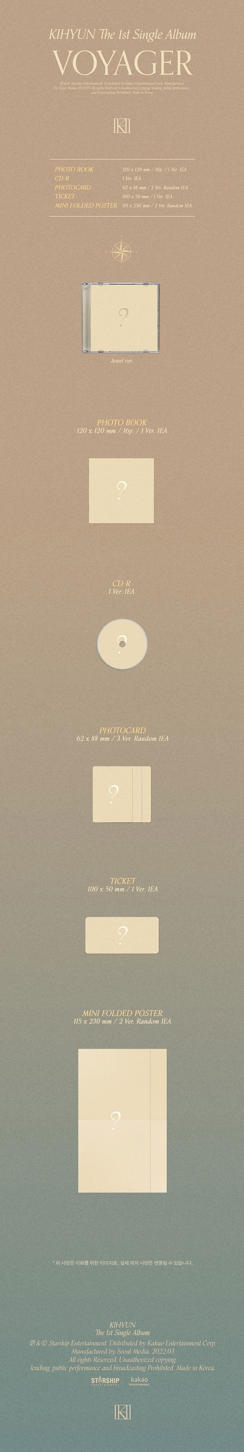 KIHYUN (MONSTA X) - VOYAGER (1st Single Album) (Jewel Ver.)