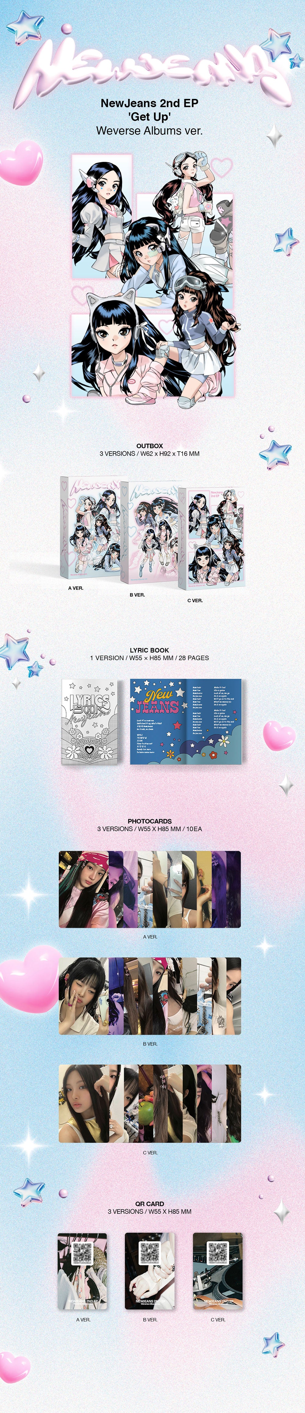 NewJeans - Get Up (2nd EP) Weverse Albums Ver. 3-SET