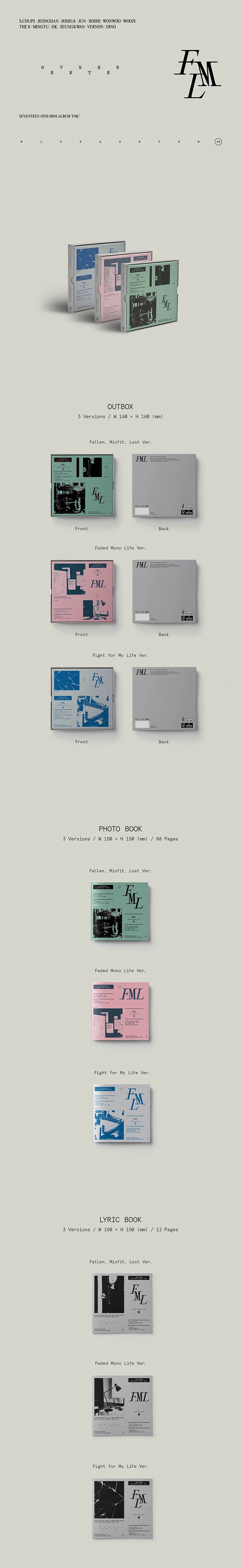 SEVENTEEN - FML (10th Mini Album) 3-SET