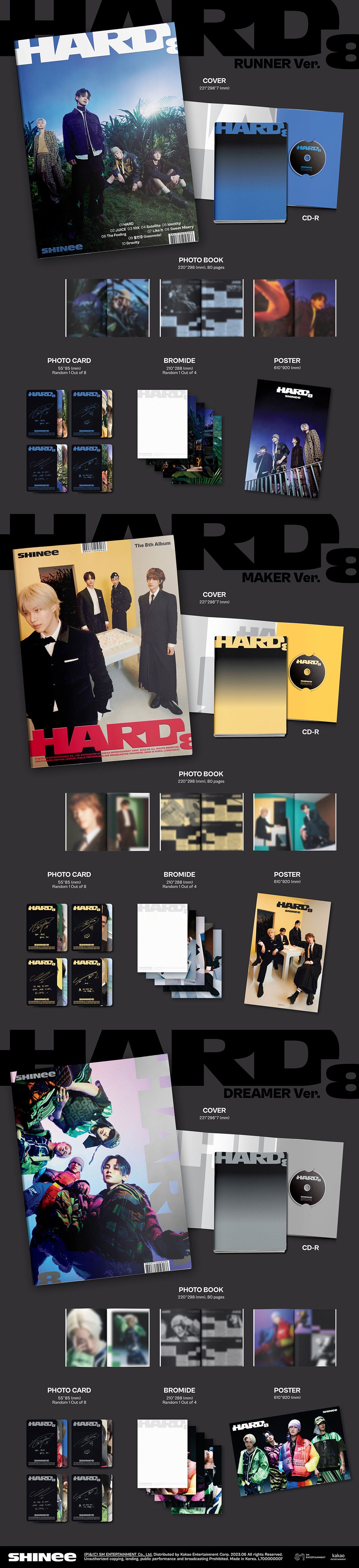 SHINee - HARD (8th Studio Album) Photobook Ver. 3-SET