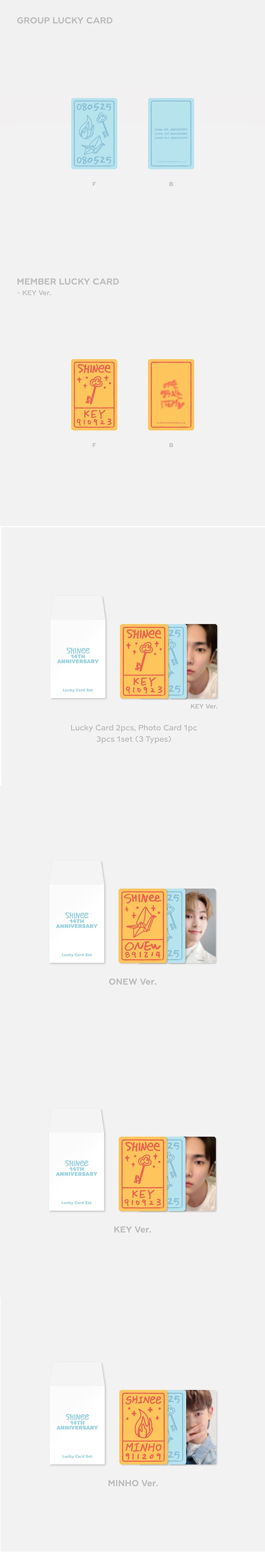 Shinee [14 aniversario] Set de tarjetas de suerte
