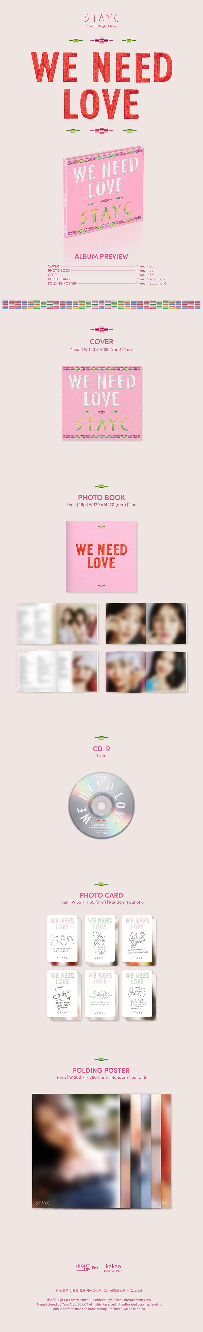 STAYC - We Need Love (3rd Single Album) Digipack Ver. [LIMITED]