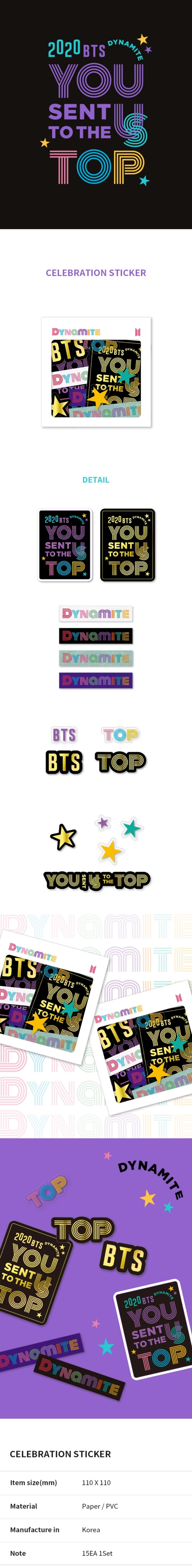 Celebración de la dinamita BTS Merchandise Ofricial - Celebration Sticker