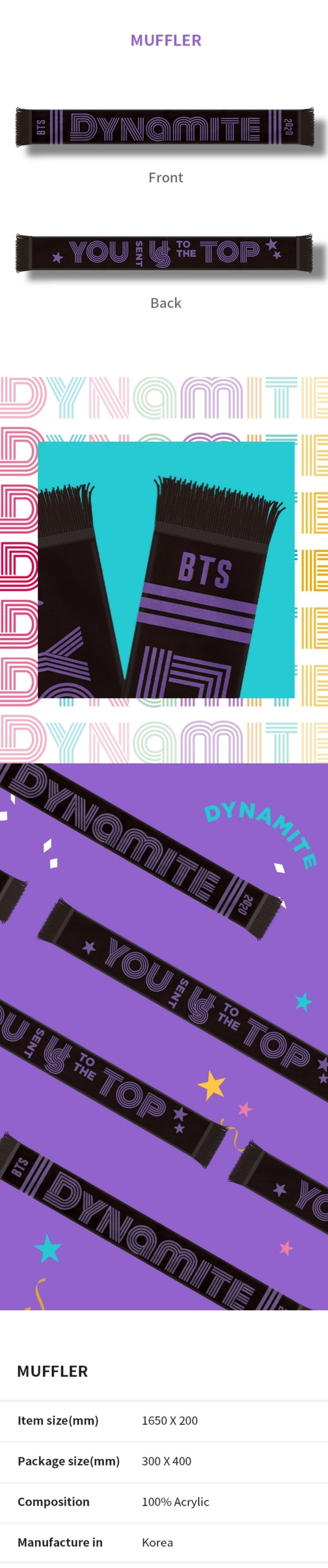BTS Dynamite Celebration Oficial Merchandise - Muffler 01