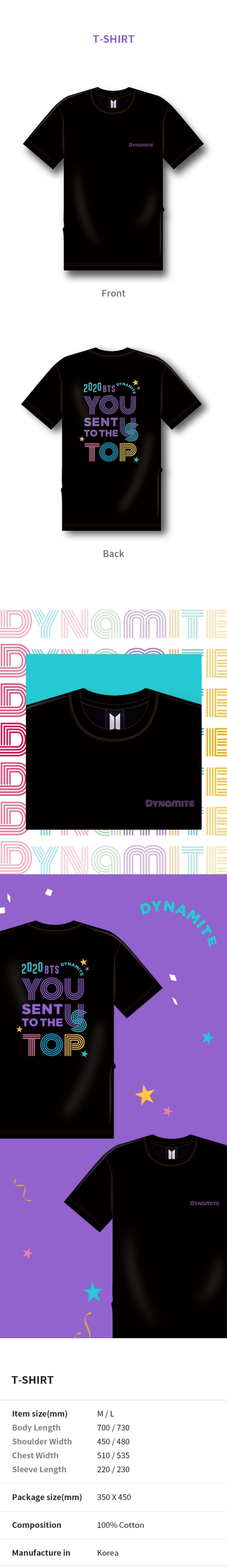Celebración de la dinamita BTS Merchandise Ofricial - S/S Tee 03