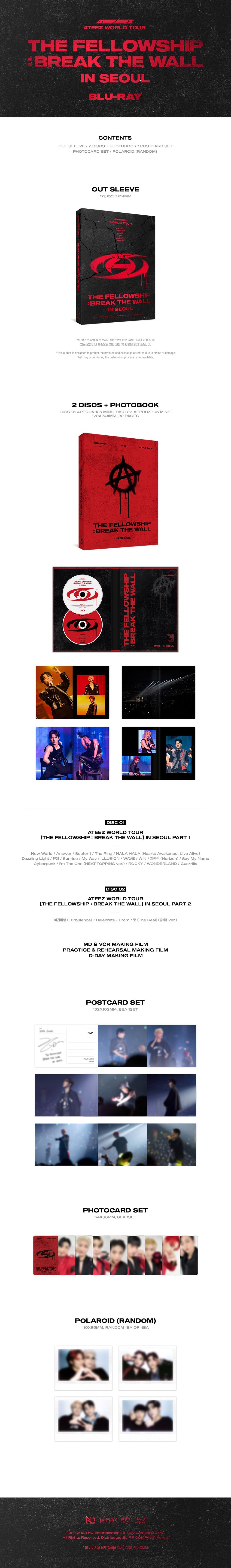 ATEEZ - WORLD TOUR [THE FELLOWSHIP : BREAK THE WALL] IN SEOUL (Blu-ray) 2 DISCS