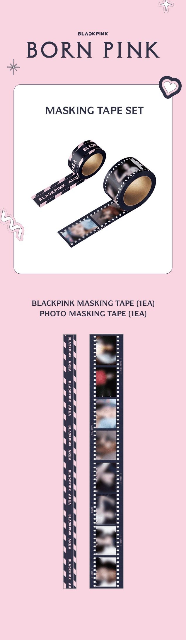 Blackpink [nacido rosa] juego de cinta de enmascaramiento