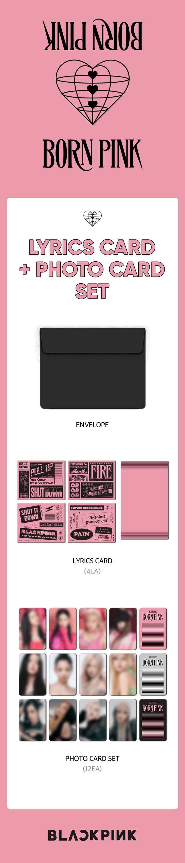 BLACKPINK [BPTOUR] Lyrics Card + Photo Card Set