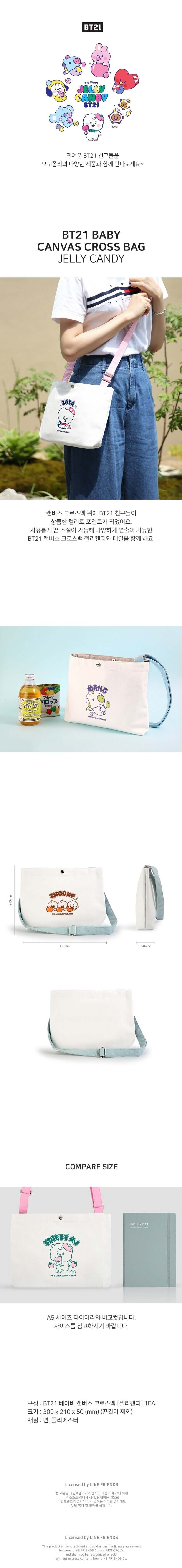 BT21 BABY Canvas Umhängetasche (Jelly Candy)