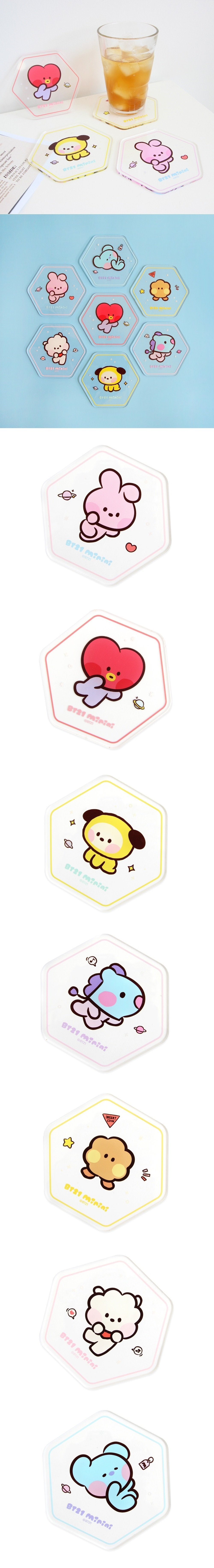 BT21 Mini Hexagon Acrylic Coaster