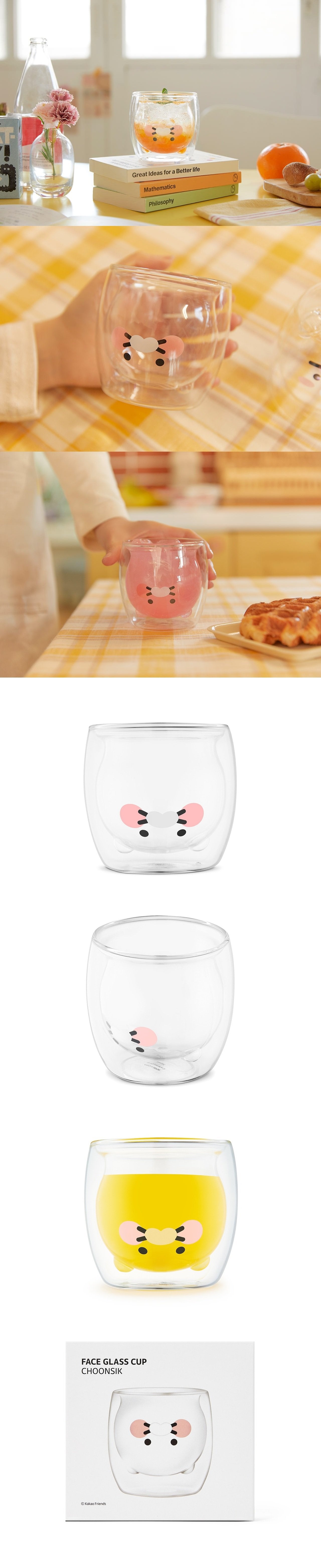 Choonsik Face Shape Glass Cup 280 ml