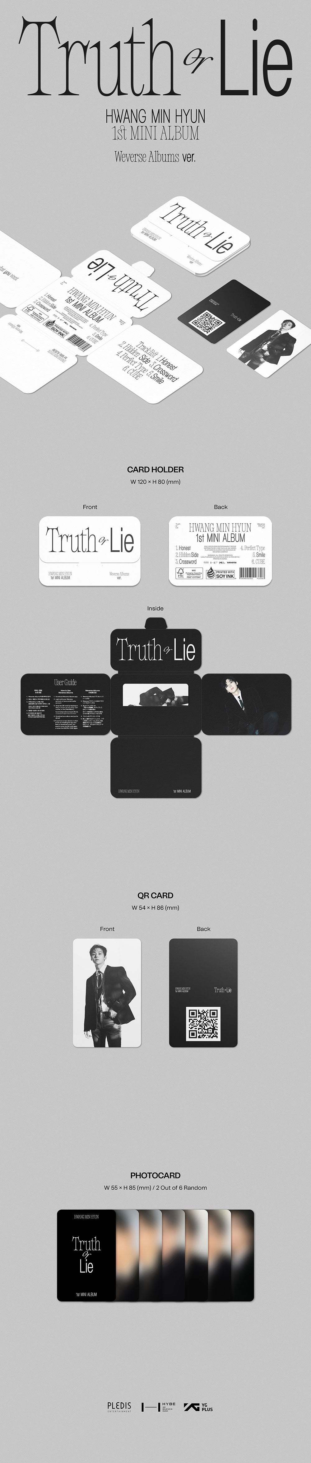 HWANG MIN HYUN - Truth or Lie (1st Mini Album) Weverse Album Ver.