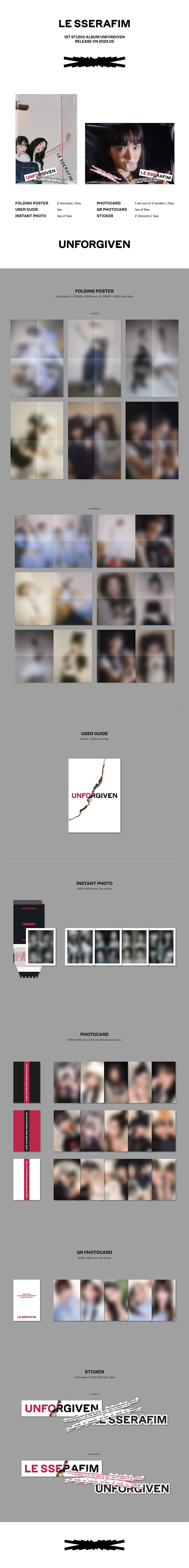 LE SSERAFIM - UNFORGIVEN (1st Studio Album) Weverse Albums Ver. 2-SET