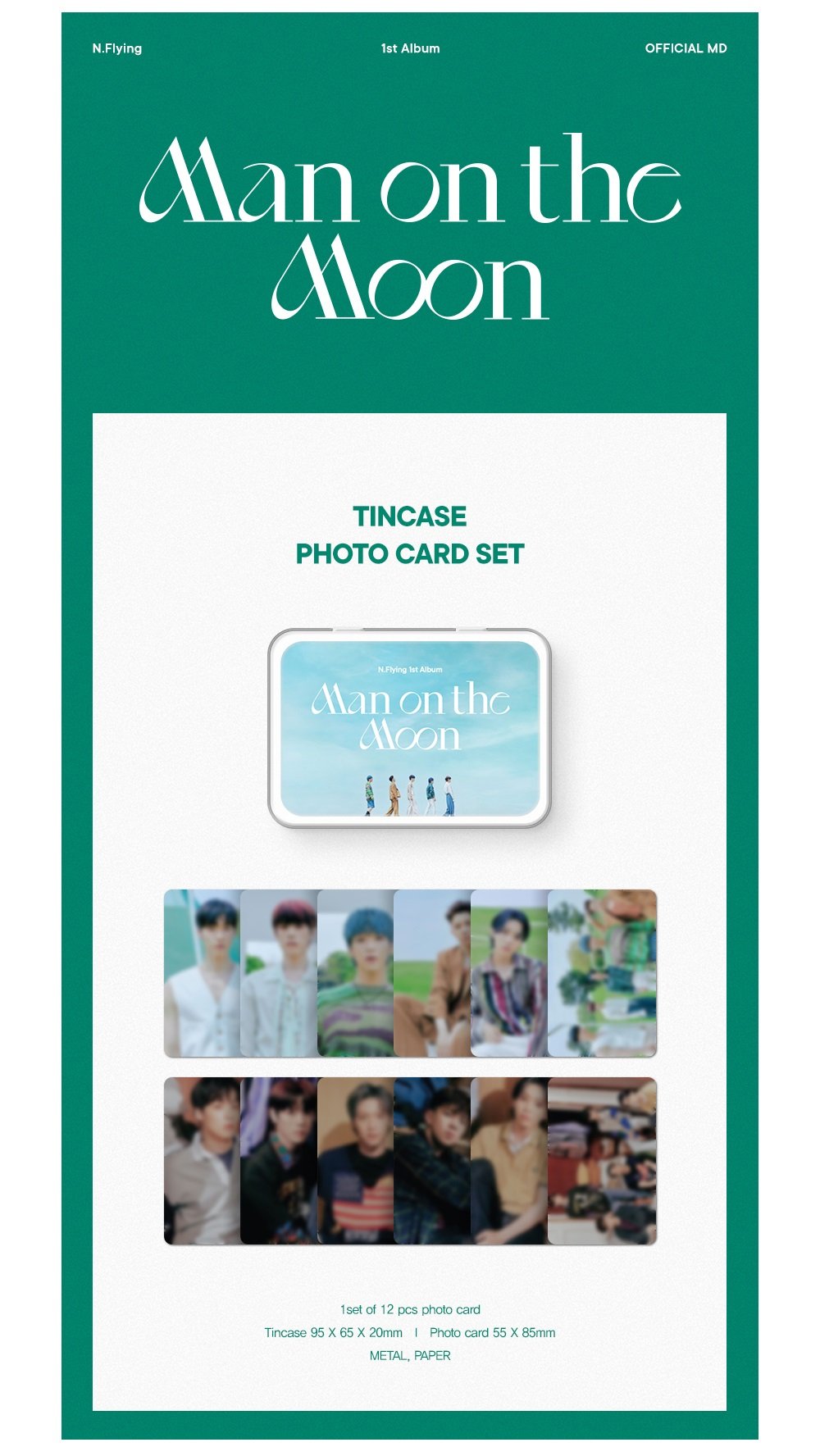 N.flying [Man on the Moon] Tin Foto Set Conjunto de tarjetas