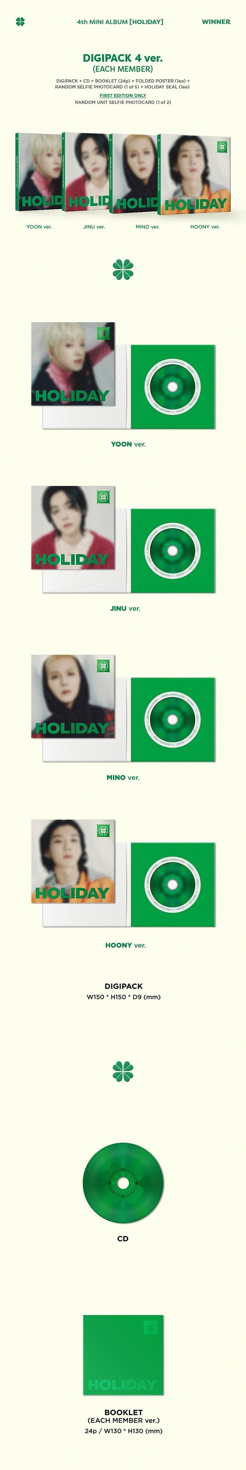 WINNER - HOLIDAY 4th Mini Album (Digipack Ver.)