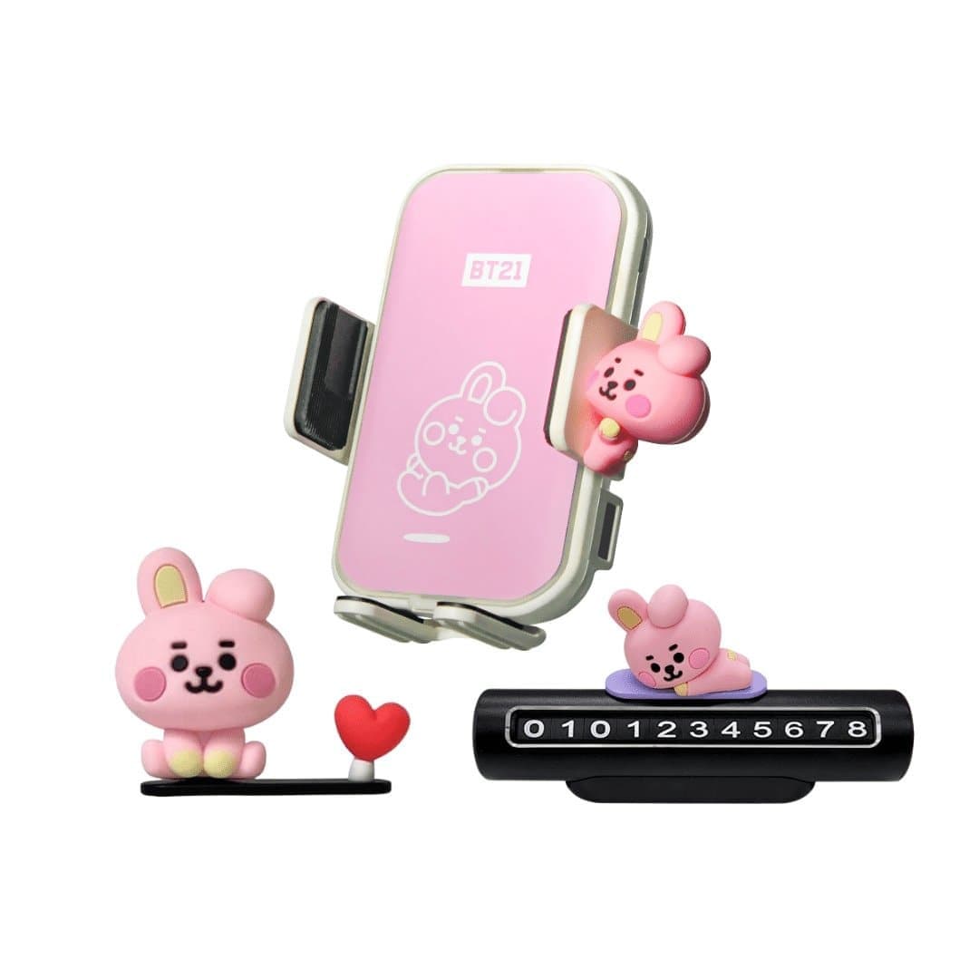 (Last stock!) BT21 BABY Car 3-Set (Charger/Figure Mask Holder/Parking Number Plate)