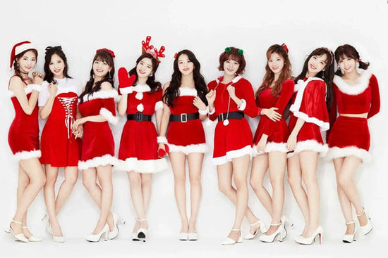 Twice members in Santa outfits