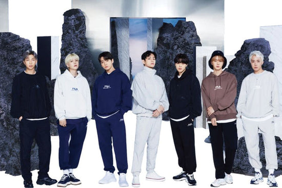 BTS con sudaderas de moda y pantalones de chándal