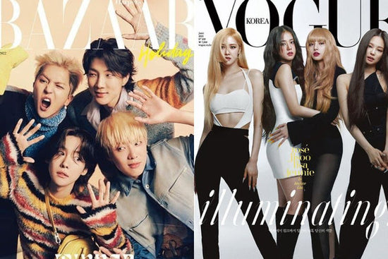 Dos de las mejores revistas coreanas Bazaar con ganador y Vogue con Blackpink