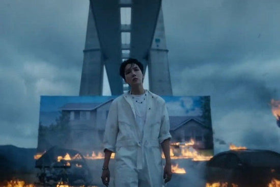 BTS J Hope surrounded by burning cars in ARSON MV