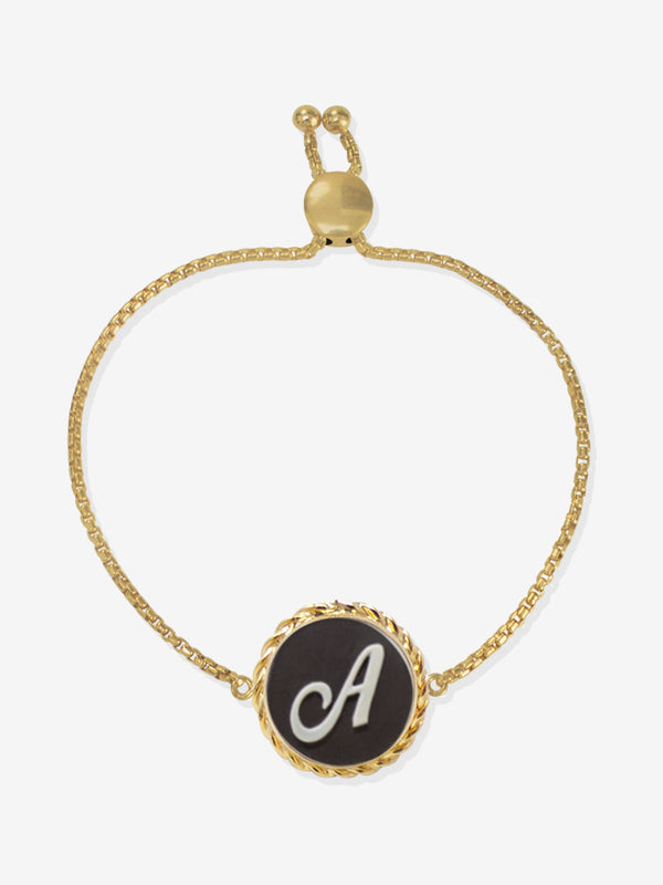 Moonglow Gold-Plated Initial Pearl Bracelet
