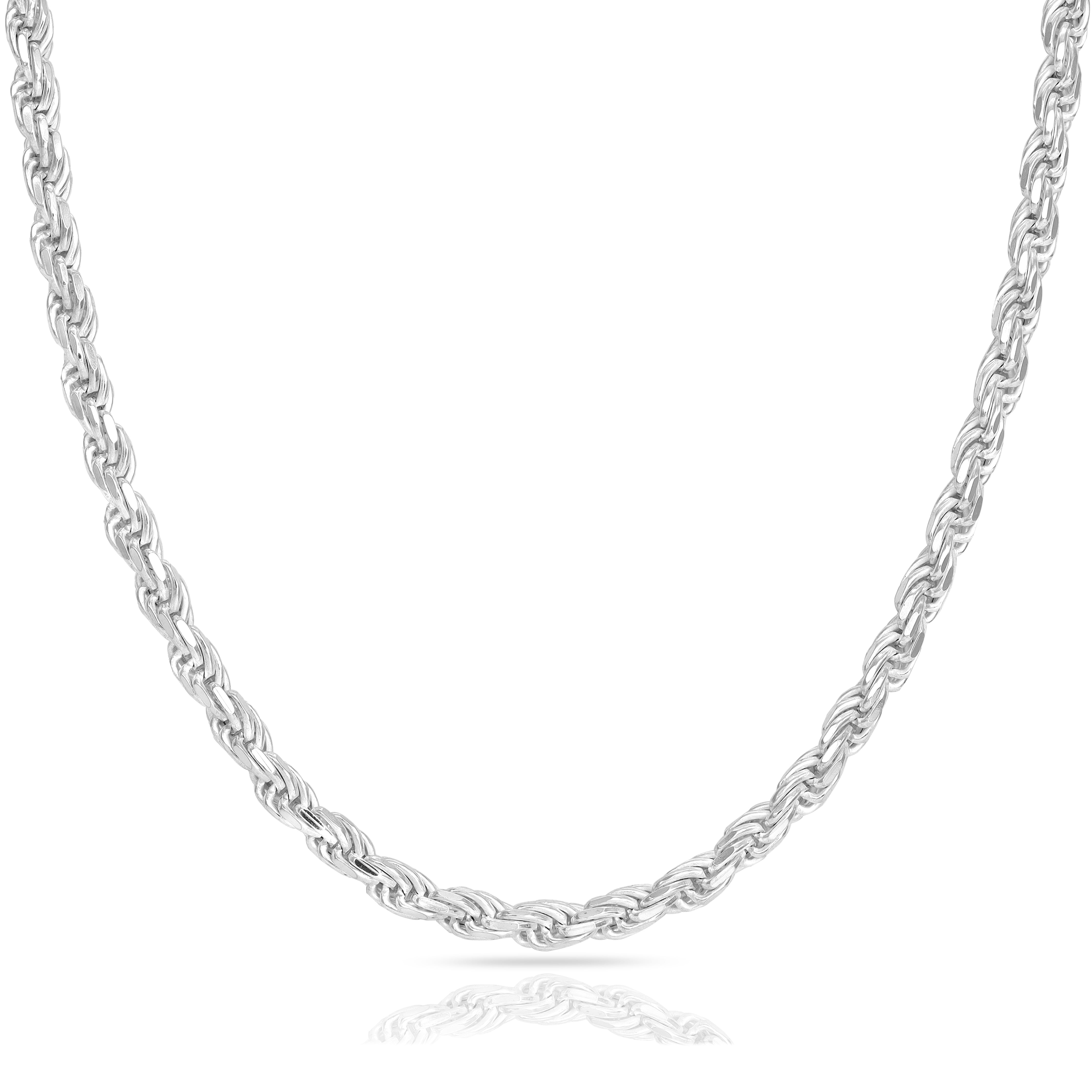 Kordelkette Rope Chain 3,5mm breit aus 925 Silber (diamantiert) - Taipan Schmuck product image