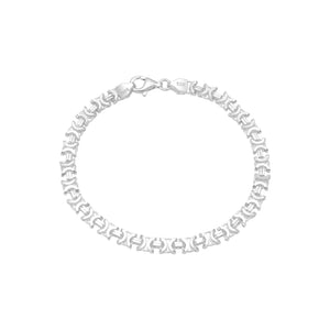Flat king chain bracelet Etruscan chain 6mm wide 23cm long made of 925 sterling silver (B386)