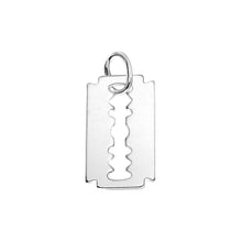 Upload the picture to the gallery viewer, anchor chain with razor blade pendant 55cm long 925 sterling silver (K723)