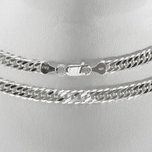 Sube la imagen al visor de la galería, TAIPAN 65 cm de largo 6 mm de ancho doble cadena de bordillo collar de cadena de plata 925 plata (K728)