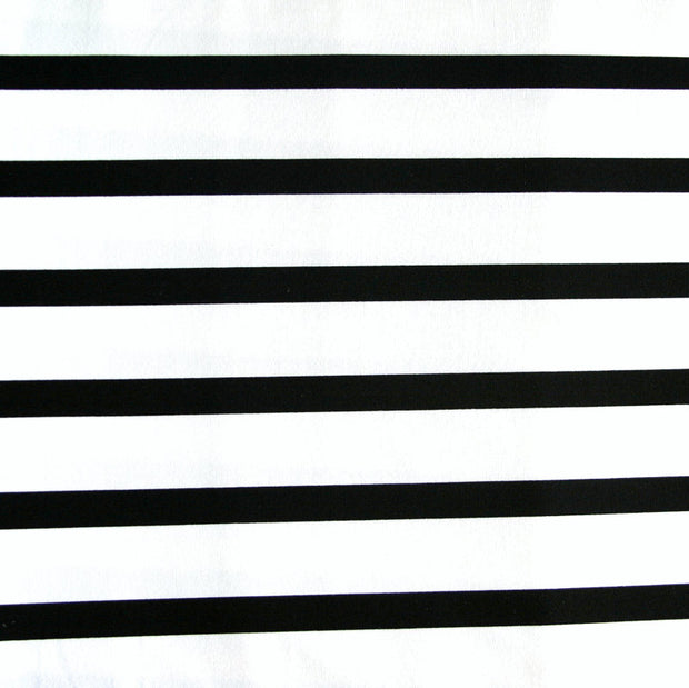 Black/White Twin Negative Stripes Nylon Lycra Swimsuit Fabric