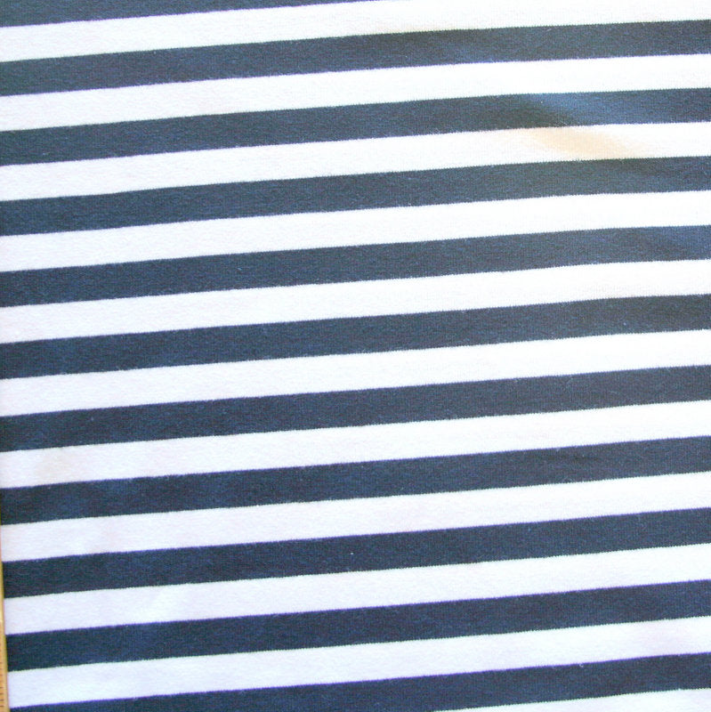 blue and white striped knit fabric