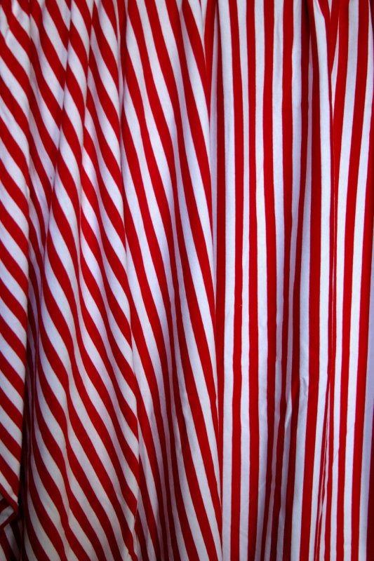 Red and White Stripes Cotton Lycra Jersey Knit Fabric The Fabric Fairy