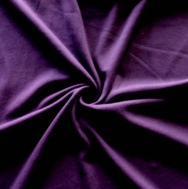 Very Dark Purple Cotton Rib Knit Fabric