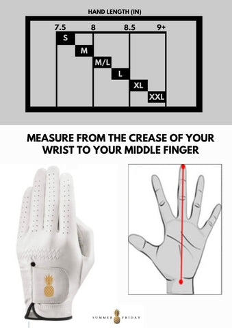 golf glove size chart