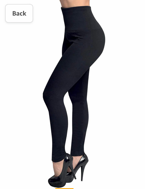 HOLLYWOOD PANTS Leggings- High Waisted Shaping Pants - Comfort of Leggings,  Power of Shapewear - 3 Fabulous Designs in Black