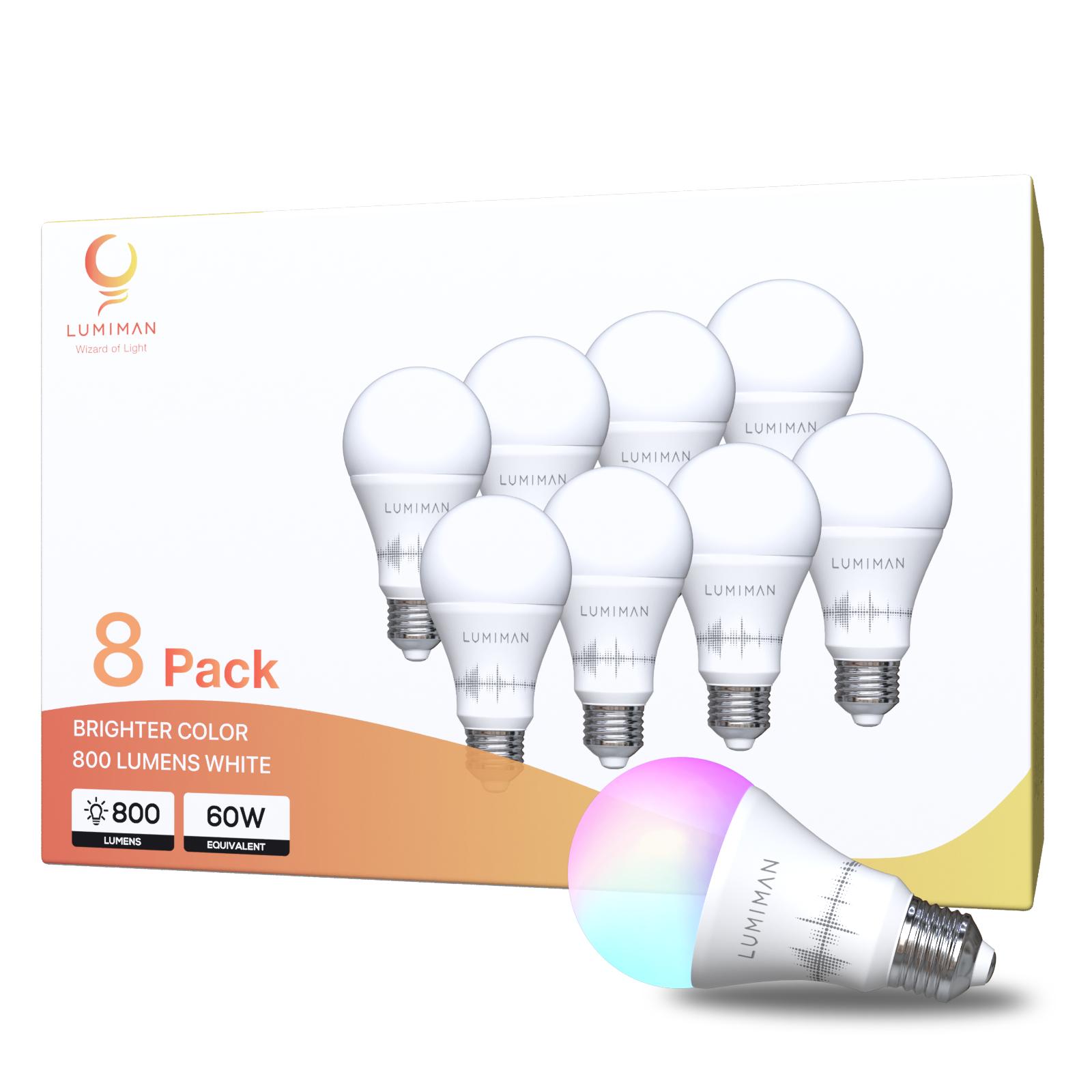 LUMIMAN Bombilla inteligente de candelabro E12, bombillas LED inteligentes,  WiFi RGB, cambio de color, luces inteligentes de 400 lm, funciona con