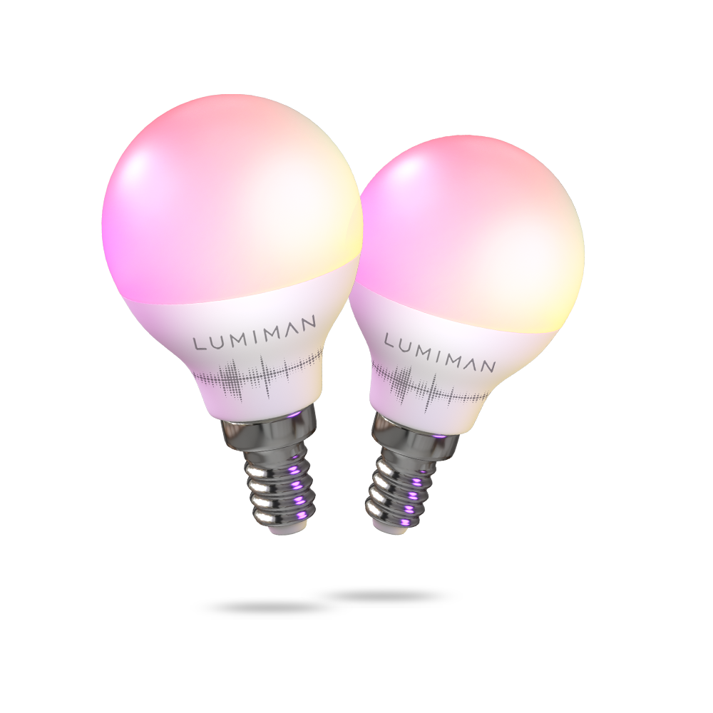 LUMIMAN Bombilla inteligente de candelabro E12, bombillas LED inteligentes,  WiFi RGB, cambio de color, luces inteligentes de 400 lm, funciona con