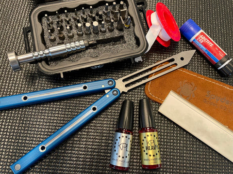 Butterfly knife maintenance kit tools