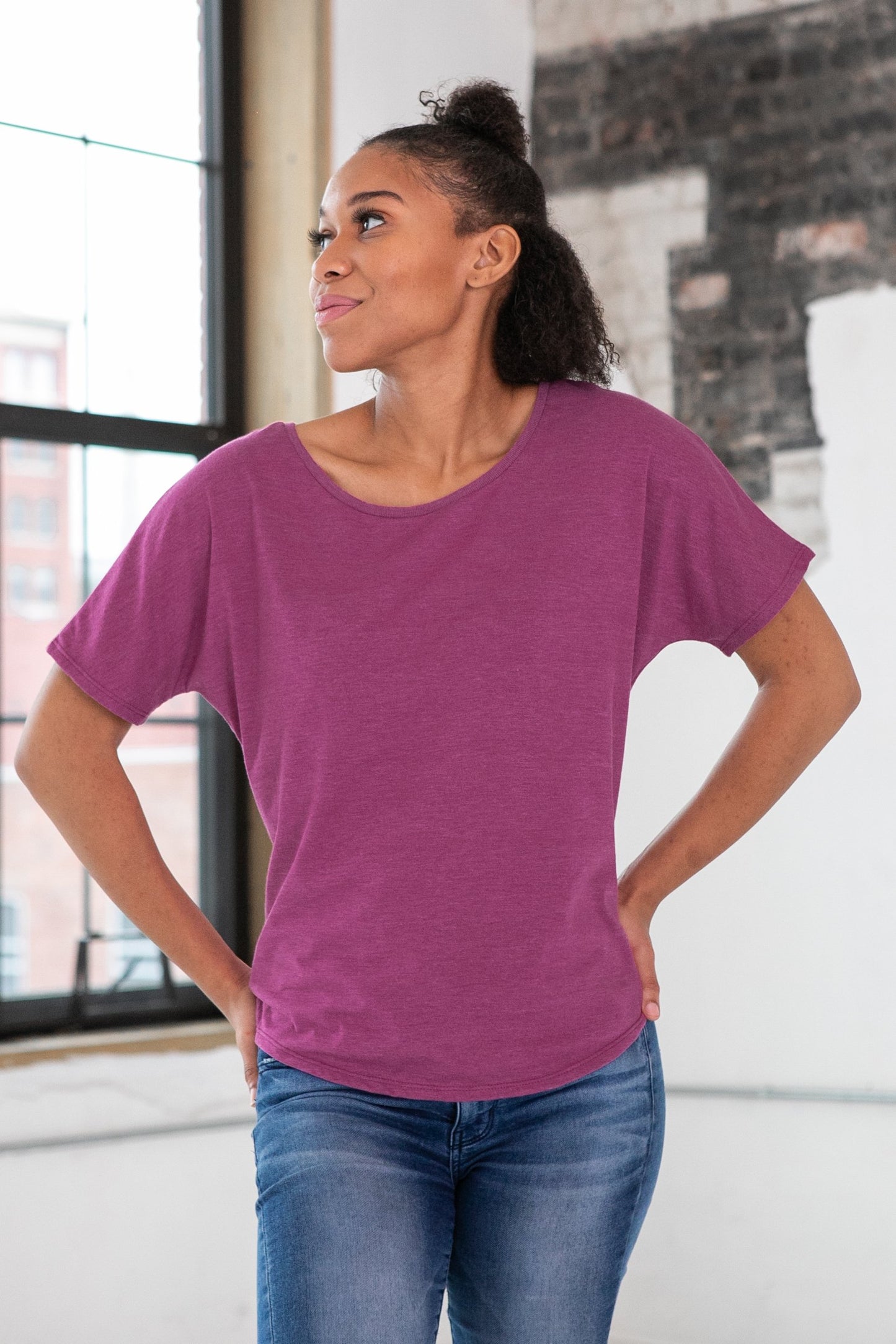 Goex Apparel Ladies Premium Cotton Long Sleeve Tee Oxford / Me