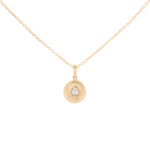 Medium 'Boulder' Pear Diamond Disc Necklace - Art + Soul Gallery