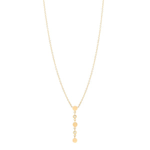 Itty Bitty Disc Floating Diamond Drop Necklace