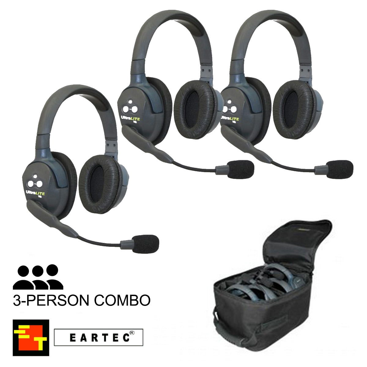 UltraLITE 3-Person Hands Free Radio Headset Combo – Influential Drones