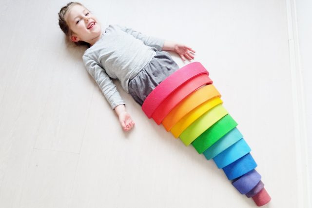 large wooden rainbow