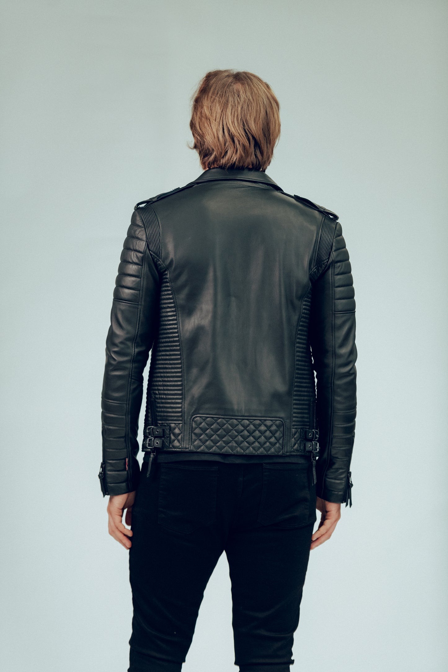 Men's Tall Kay Michaels: Leather Jacket with gunmetal hardware | BODA SKINS