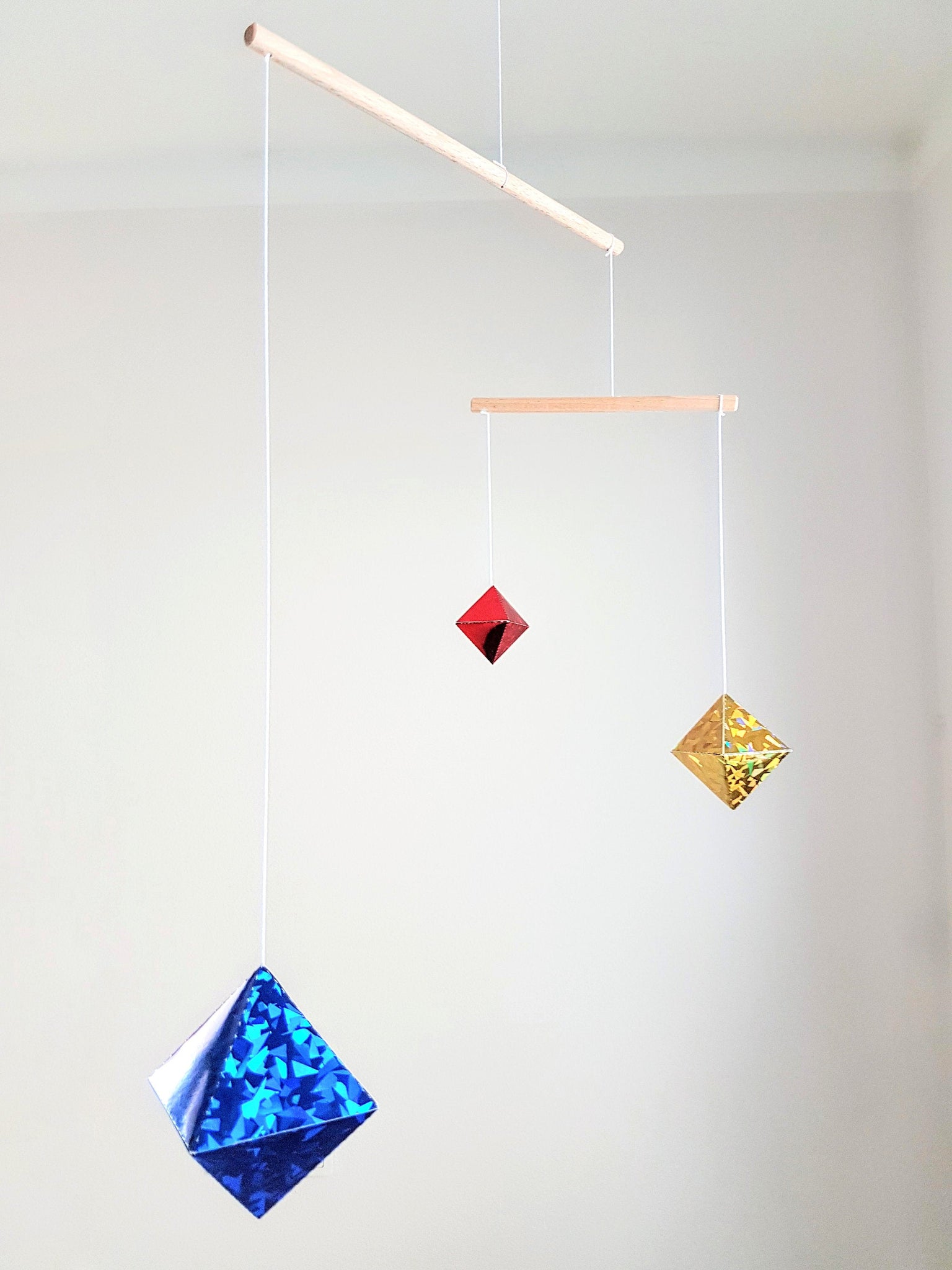 Holographic Octahedron Mobile Montessori Inspired Mobile Baby Mobile Newborn Toy Baby Toy Early Learning Toy Hanging Mobile
